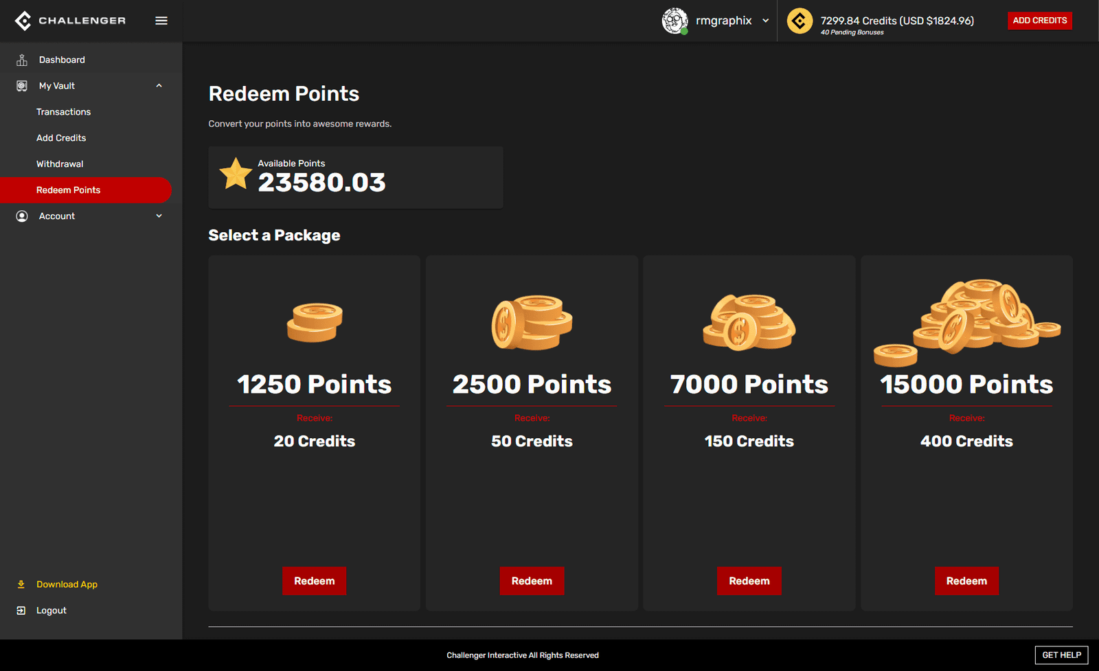 cash in points